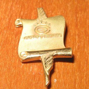 Vintage Jewelry Maker Caroline Emmons Employee Award Lapel Pin Sarah Coventry